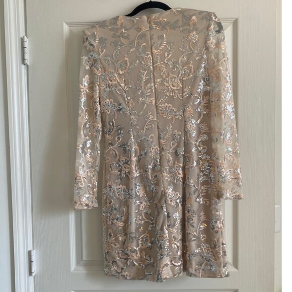 Vince Camuto Floral Embroidered Sheath Dress - Size 10P - Petite - Picture 5 of 7